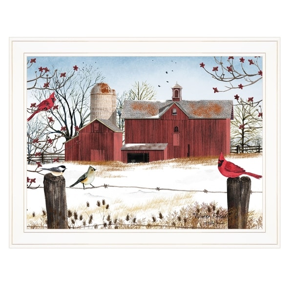 "Winter Friends" by Billy Jacobs, Ready to Hang Framed Print, White Frame