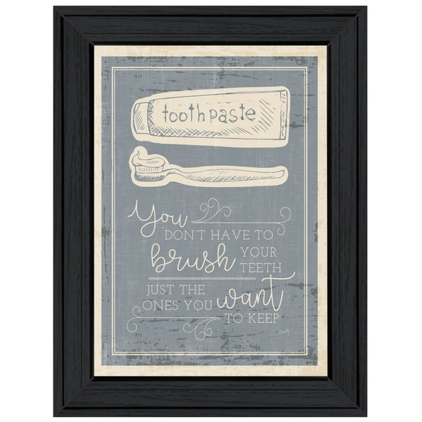 "Brush Teeth" by Misty Michelle, Ready to Hang Framed Print, Black Frame