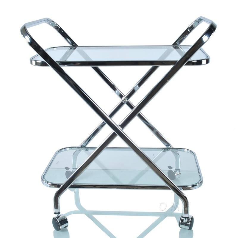 Anne Home - X-Shape Bar Cart - Silver