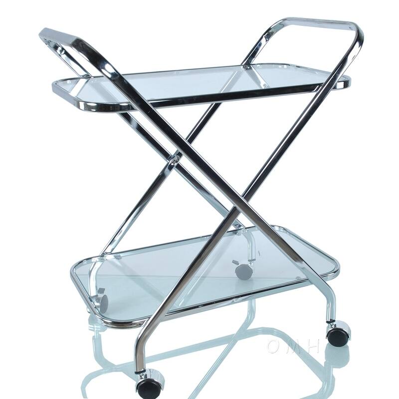 Anne Home - X-Shape Bar Cart - Silver