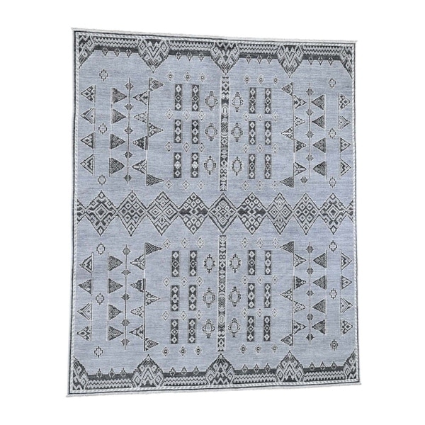 Shahbanu Rugs Pure Wool Southwestern Motif Peshawar Design Berber Influence Rug (8'1" x 10'0") - 8'1" x 10'0"