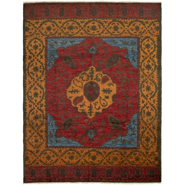 ECARPETGALLERY Hand-knotted Shalimar Dark Red Wool Rug - 8'9 x 11'5