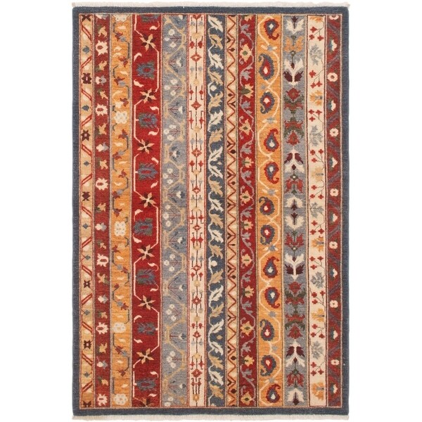 ECARPETGALLERY Hand-knotted Finest Ziegler Chobi Cream Wool Rug - 4'1 x 6'1