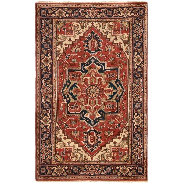 ECARPETGALLERY Hand-knotted Serapi Heritage Dark Copper Wool Rug - 5'2 x 8'3