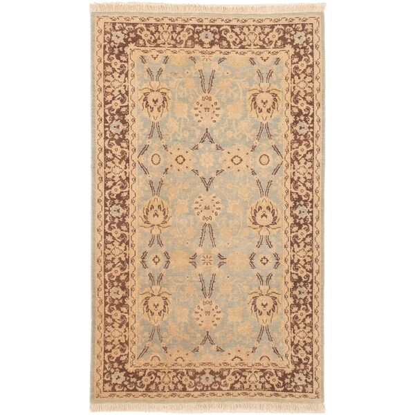 ECARPETGALLERY Hand-knotted Peshawar Finest Light Blue Wool Rug - 3'2 x 5'4
