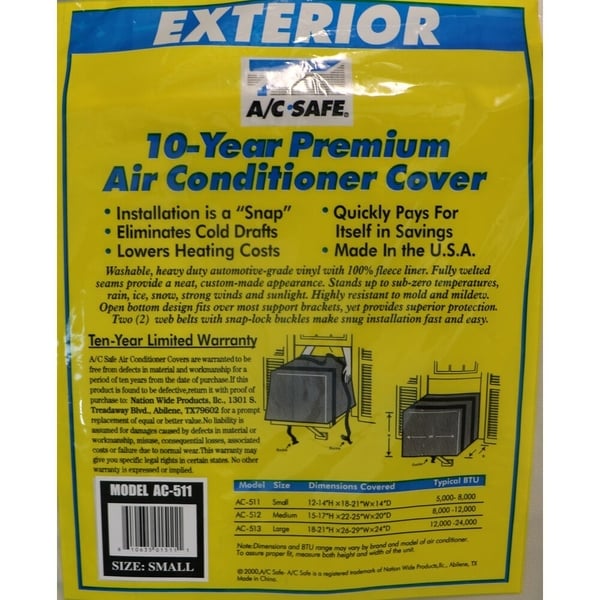 A/C Safe Exterior Cover for Large Window Air Conditioners