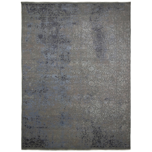Contemporary Transitional One-of-a-Kind Hand-Knotted Area Rug - 9 x 12