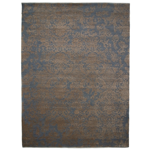 Contemporary Transitional One-of-a-Kind Hand-Knotted Area Rug - 9 x 12