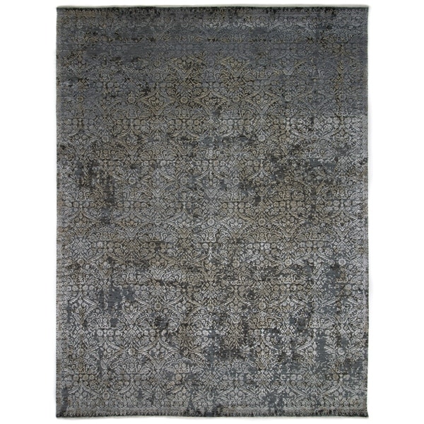 Contemporary Transitional One-of-a-Kind Hand-Knotted Area Rug - 9 x 12