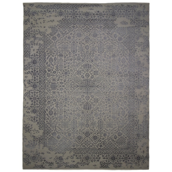 Contemporary Transitional One-of-a-Kind Hand-Knotted Area Rug - 9 x 12