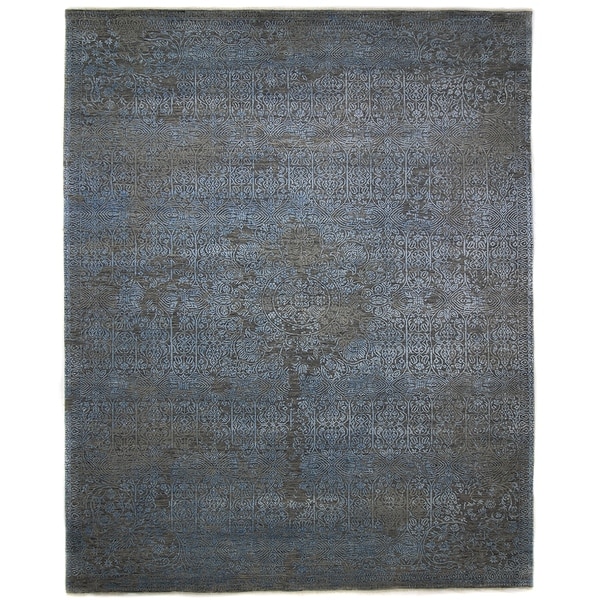 Contemporary Transitional One-of-a-Kind Hand-Knotted Area Rug - 9 x 12