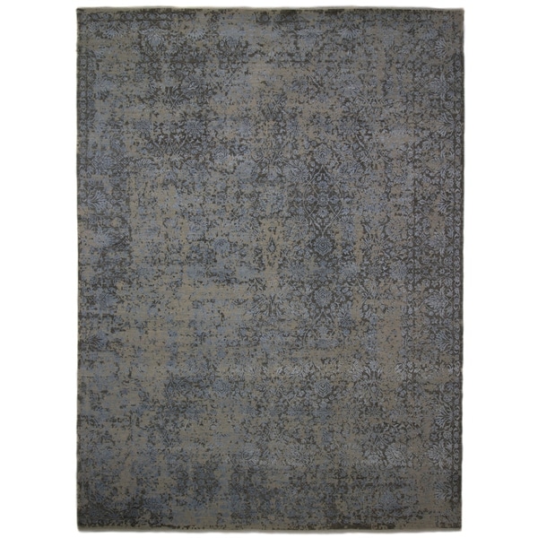 Contemporary Transitional One-of-a-Kind Hand-Knotted Area Rug - 9 x 12