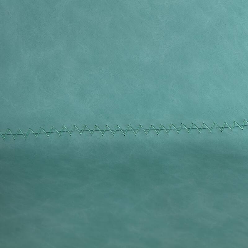 Cortesi Home Ava Counterstools in Aqua Blue Faux Leather (Set of 2) - 24" Seat