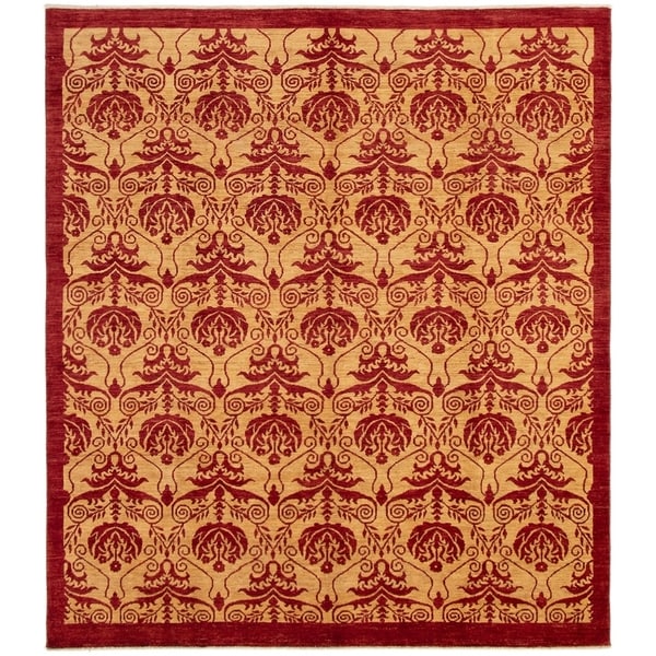 ECARPETGALLERY Hand-knotted Finest Ziegler Chobi Red Tan Wool Rug - 8'4 x 9'6