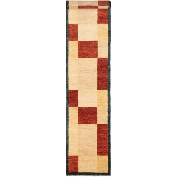 ECARPETGALLERY Hand-knotted Finest Ziegler Chobi Red Cream Wool Rug - 2'5 x 16'3