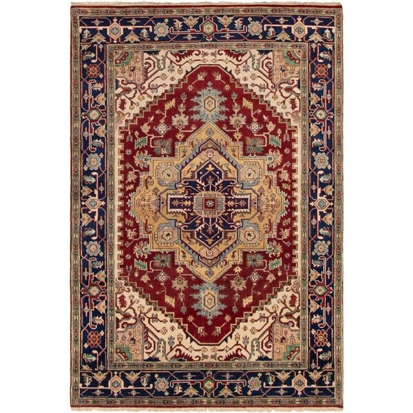ECARPETGALLERY Hand-knotted Serapi Heritage Dark Red Wool Rug - 5'11 x 8'10