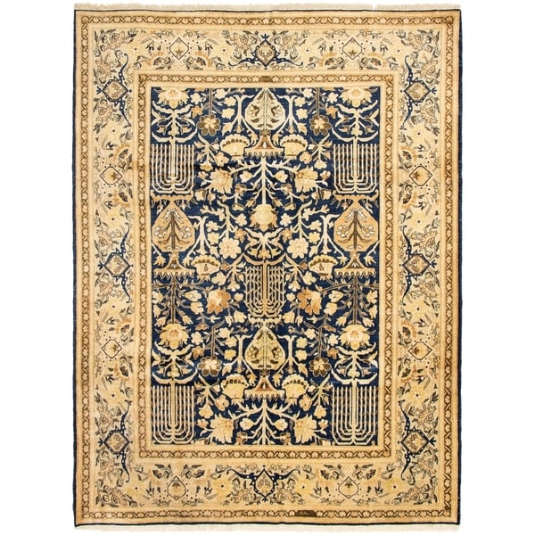 ECARPETGALLERY Hand-knotted Peshawar Oushak Dark Navy Wool Rug - 9'1 x 12'1