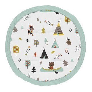 Sweet Jojo Designs Aqua and Yellow Woodland Outdoor Adventure Collection Baby Tummy Time Playmat