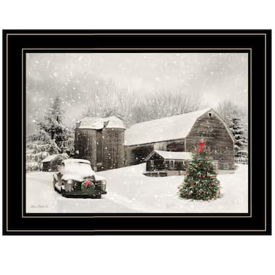 "Farmhouse Christmas" by Lori Deiter, Ready to Hang Framed Print, Black Frame