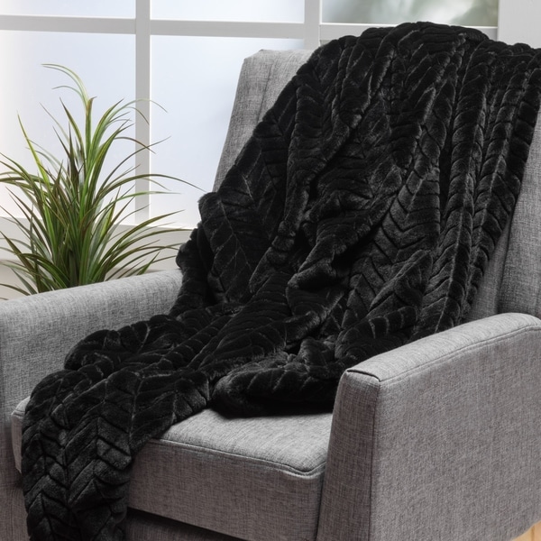 Rosen Faux Fur Throw Blanket by Christopher Knight Home