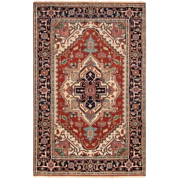 ECARPETGALLERY Hand-knotted Serapi Heritage Dark Copper Wool Rug - 5'0 x 8'0