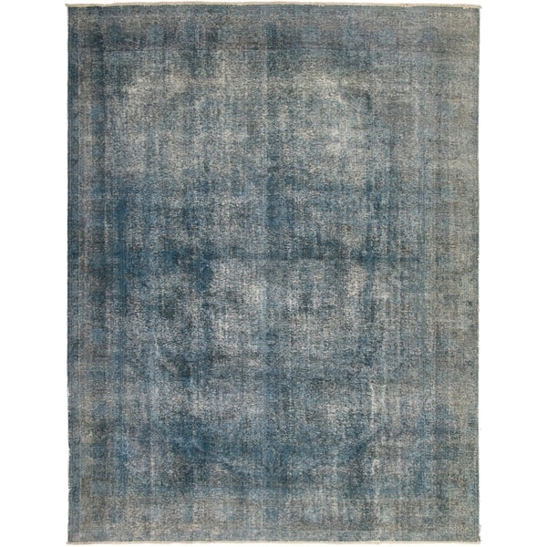 ECARPETGALLERY Hand-knotted Color Transition Dark Blue Wool Rug - 9'8 x 12'6