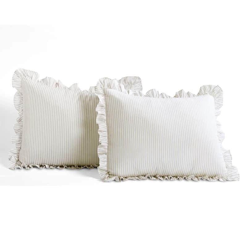 The Gray Barn Lazy Acres Ticking Stripe Bedspread Set