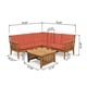 preview thumbnail 22 of 23, Carolina Outdoor 5-seat Acacia Sectional Sofa Set by Christopher Knight Home