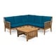 preview thumbnail 4 of 23, Carolina Outdoor 5-seat Acacia Sectional Sofa Set by Christopher Knight Home