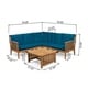 preview thumbnail 12 of 23, Carolina Outdoor 5-seat Acacia Sectional Sofa Set by Christopher Knight Home