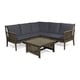preview thumbnail 7 of 23, Carolina Outdoor 5-seat Acacia Sectional Sofa Set by Christopher Knight Home