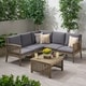 preview thumbnail 25 of 23, Carolina Outdoor 5-seat Acacia Sectional Sofa Set by Christopher Knight Home Gray + Dark Gray