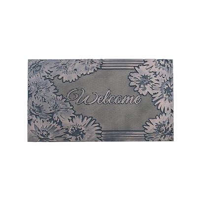 Welcome Rubber Pin Mat Copper Hand Finished Doormat 18" X30"