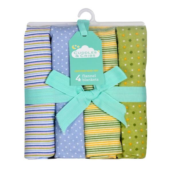 Shop Cuddles Cribs Cotton Flannel Receiving Blankets 4 Pack