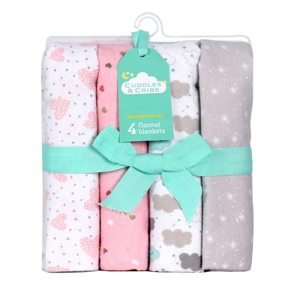 Shop Cuddles Cribs Cotton Flannel Receiving Blankets 4 Pack