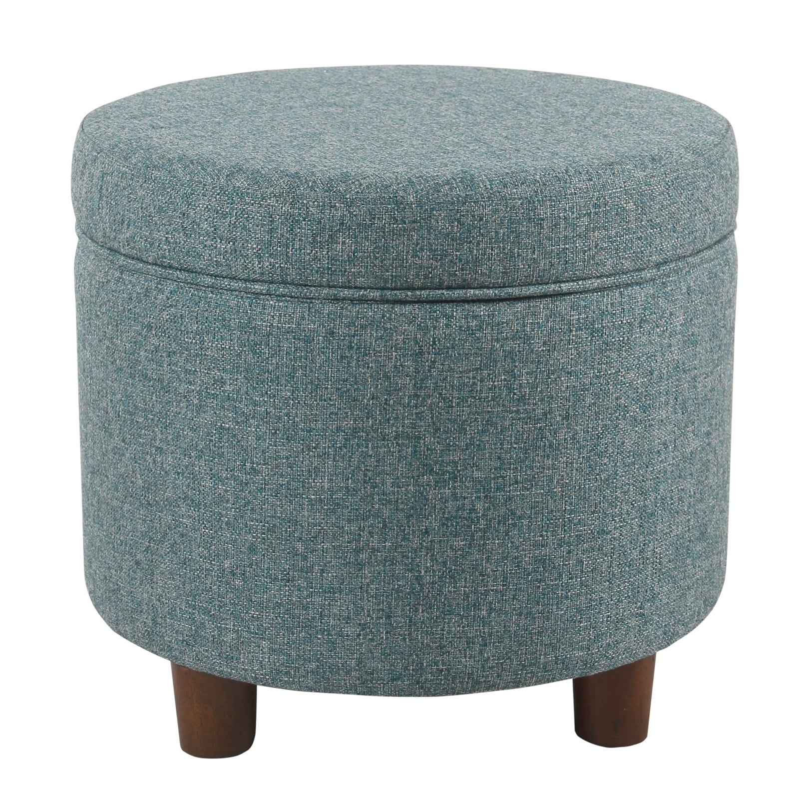 Ornavo Home Lawrence Round Storage Ottoman with Lift Off Lid and