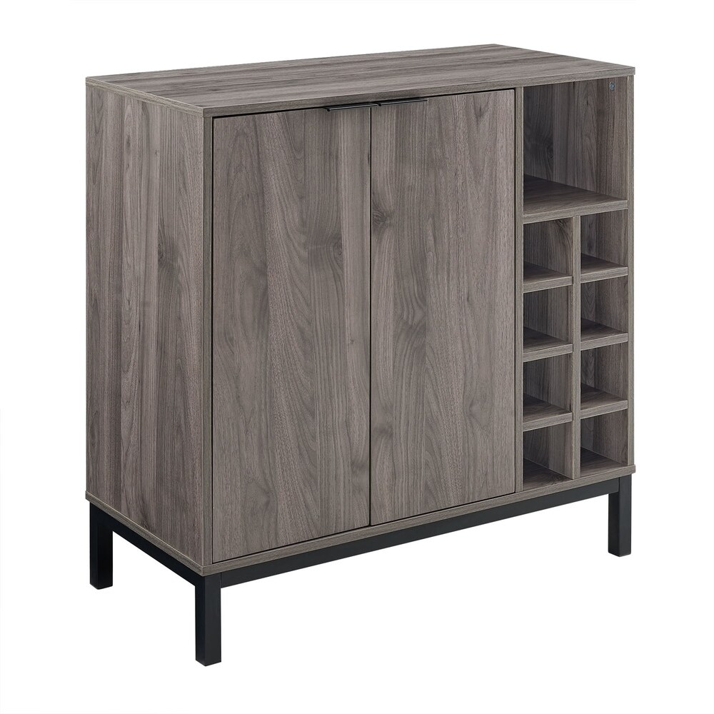 Priya Home Furniture 34" Modern Dining Kitchen Bar Buffet Cabinet - Slate Grey