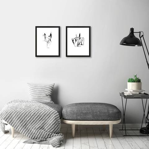 Inked Sketches by Claudia Liebenberg 2 Piece Framed Print Wall Art Set