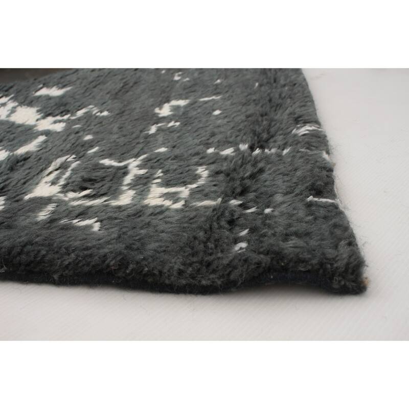 Hand-knotted Arlequin Grey Viscose, Wool Rug - 10'5" x 14'2"/10'5 x 14'2