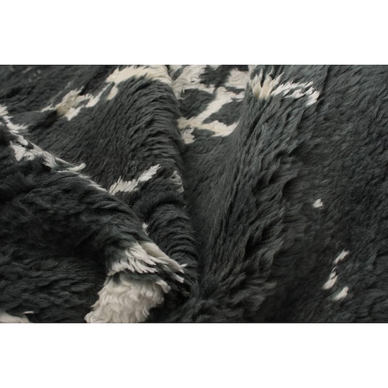 Hand-knotted Arlequin Grey Viscose, Wool Rug - 10'5" x 14'2"/10'5 x 14'2