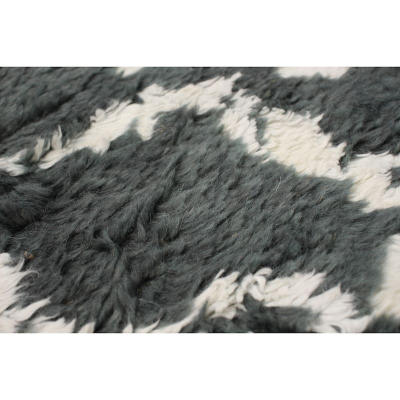 Hand-knotted Arlequin Grey Viscose, Wool Rug - 10'5" x 14'2"/10'5 x 14'2