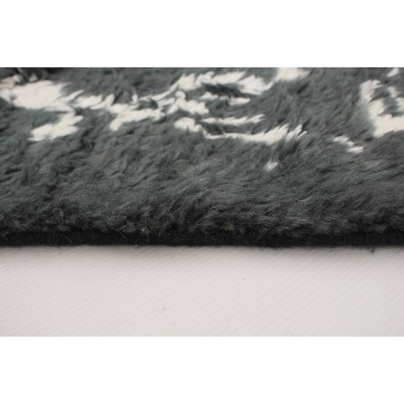 Hand-knotted Arlequin Grey Viscose, Wool Rug - 10'5" x 14'2"/10'5 x 14'2