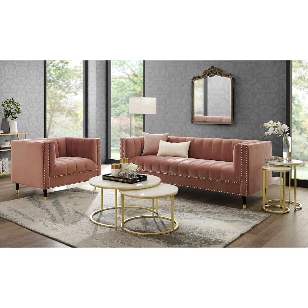 Nicole Miller Akeno Velvet Club Chair or Sofa