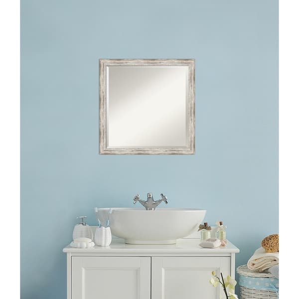 Bathroom Vanity Mirror Distressed Cream Wood 23 X Inch Bathroom Vanity Mirror Distressed