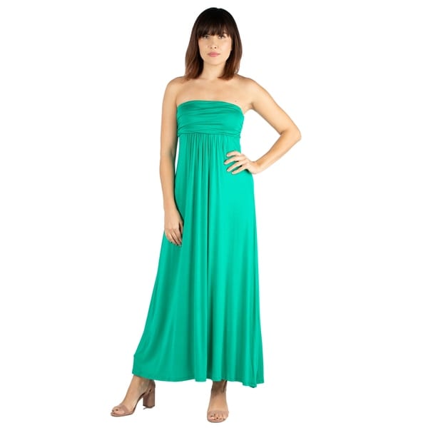 strapless flowy dress