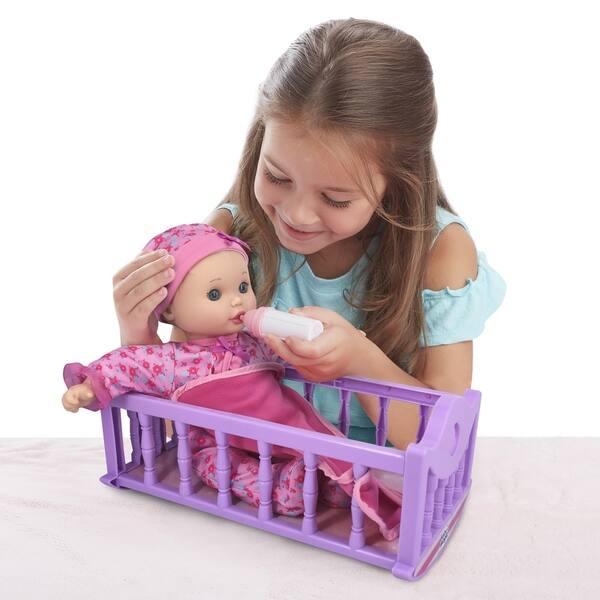 Shop Baby Magic Toy Baby Doll Crib Time Fun Play Set Overstock