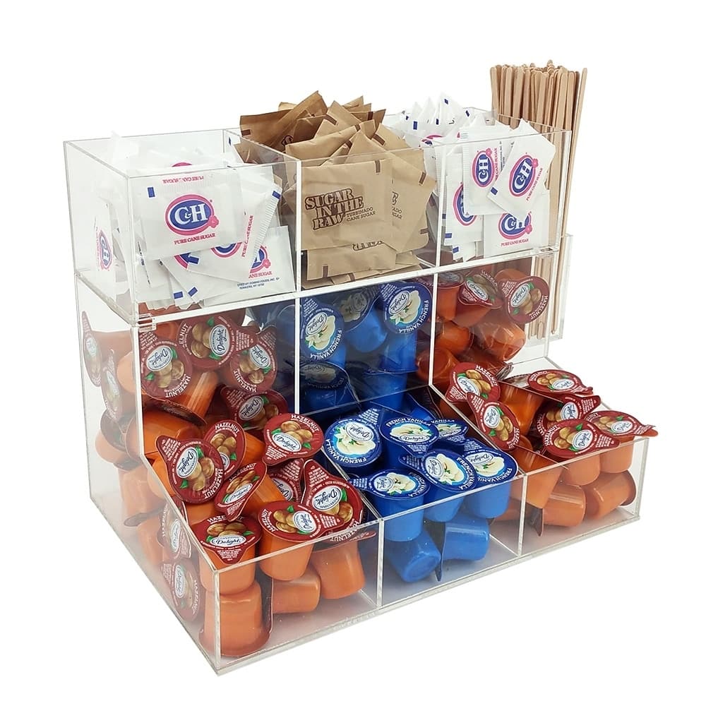 OnDisplay Acrylic Sugar/Creamer Station with Removable Top Tier