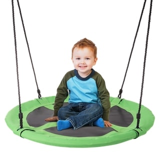 Saucer Swing- 40" Diameter Hanging Tree or Swing Set, Round Disc with Adjustable Rope by Hey! Play!