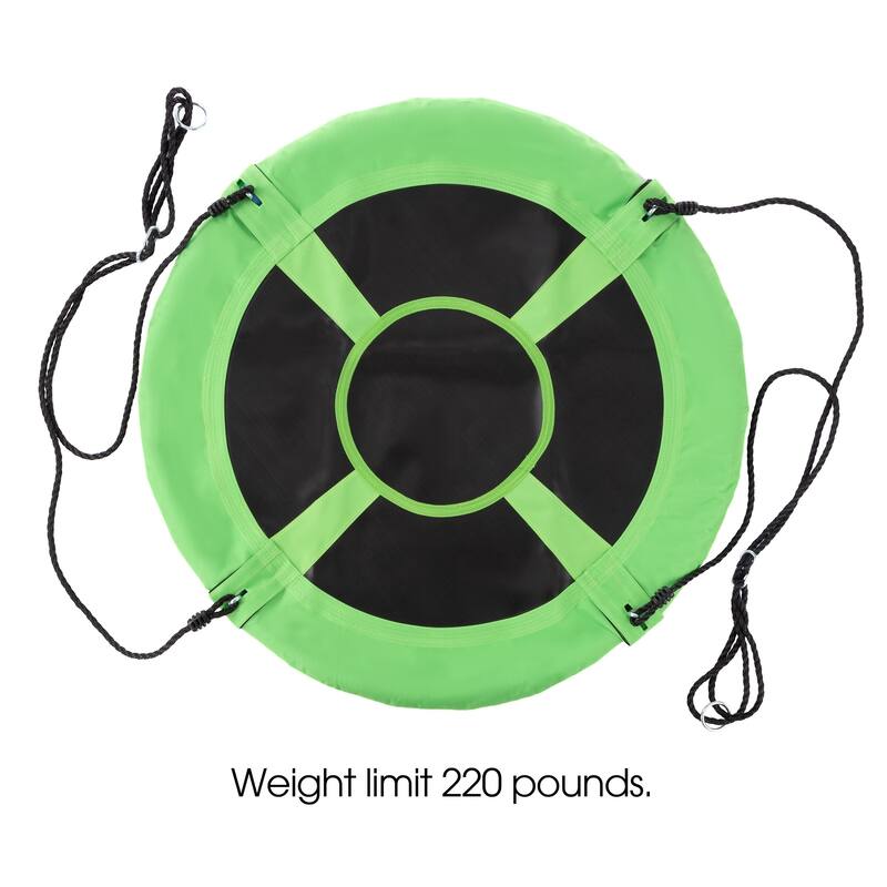 Saucer Swing- 40" Diameter Hanging Tree or Swing Set, Round Disc with Adjustable Rope by Hey! Play!
