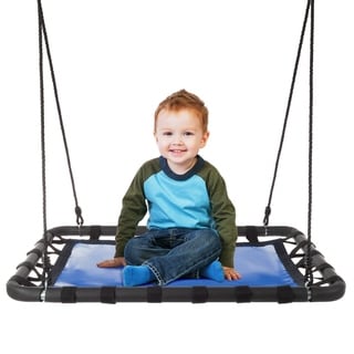 Platform Swing- 40"x30" Hanging Outdoor Tree or Playground Rectangle Bench Swing with Adjustable Rope by Hey! Play! - 40x30